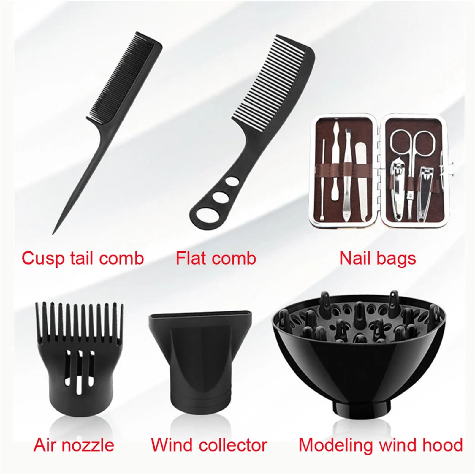 Household Hair Blow Dryer 2200W Black Heat Blower Dryer Beauty Salon Portable Hair Blow