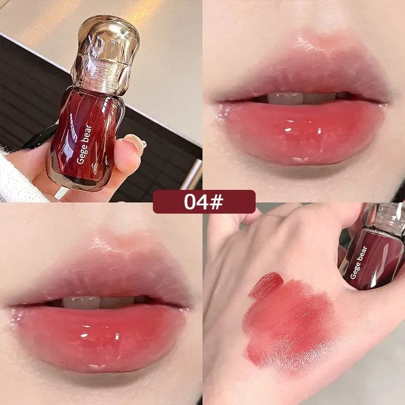 GegeBear Crystal Clear Lipgloss Hydrating Water Liquid Lipstick Light Lip Tint Plumping Non-stick Cup Lips Makeup Women Cosmetic