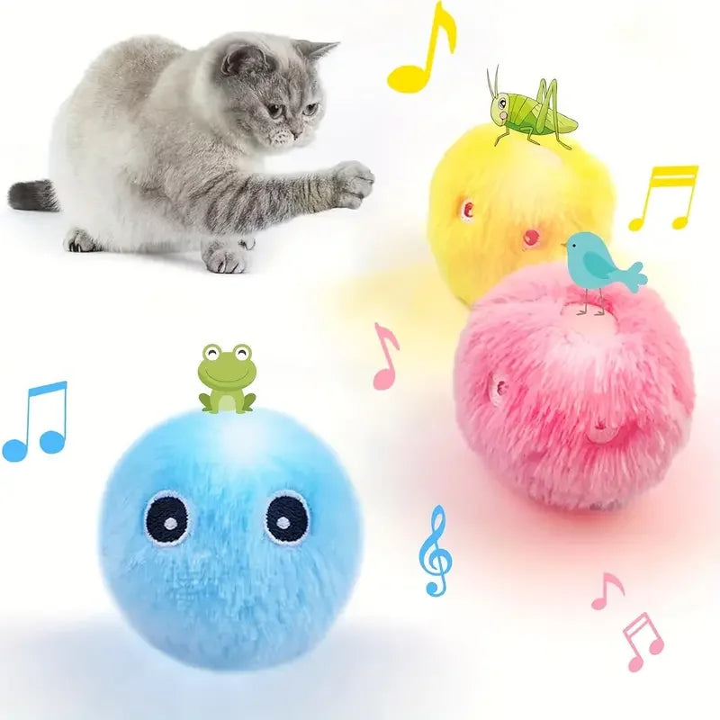 Plush Squeaky Pet Toy Ball, 5.5cm Diameter, Interactive Sound Plaything for Cats & Dogs, Indoor Boredom Relief