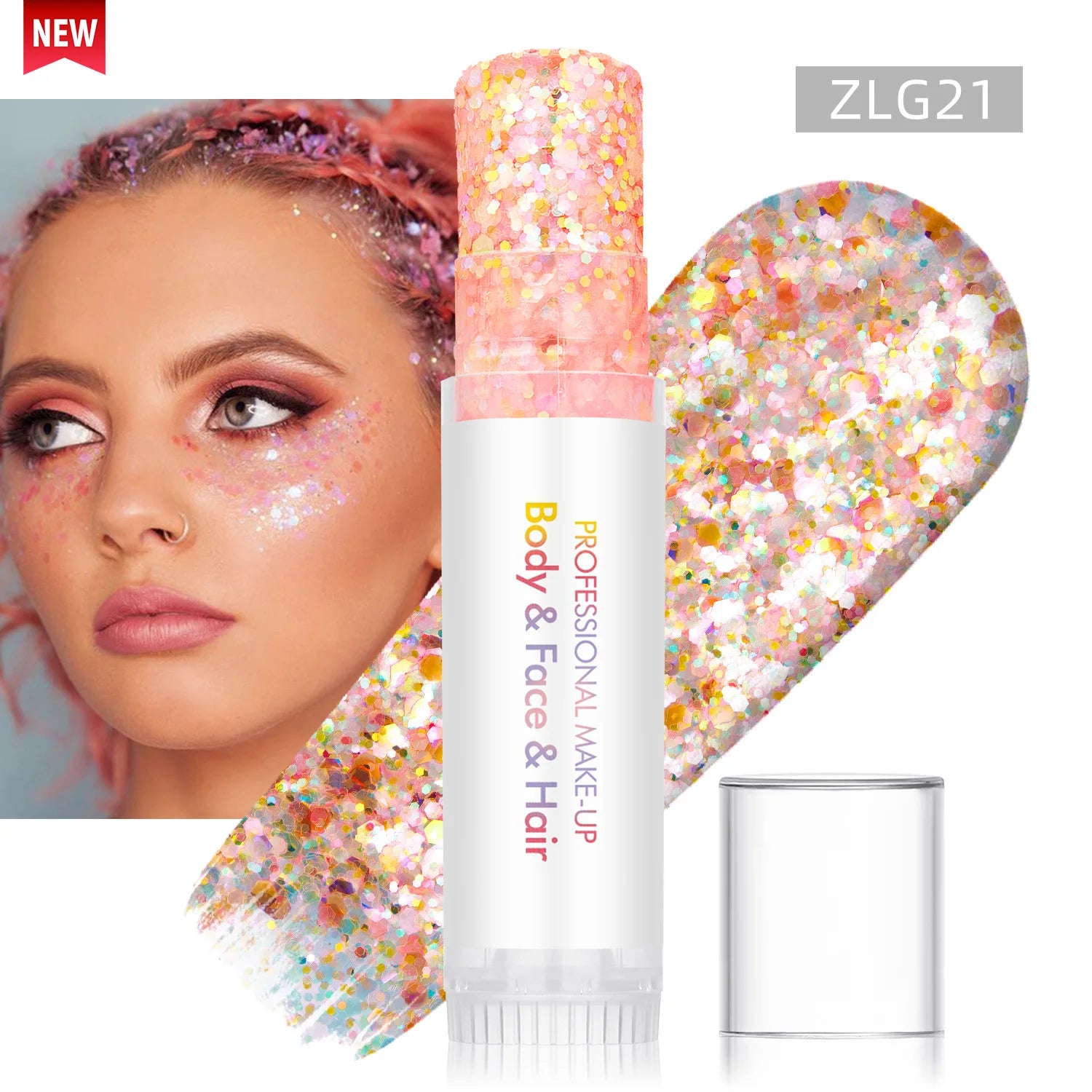 New Body Glitter Stick Face Painting Sequins Gel Mermaid Chunky Glitter Glue for Carnival Hair Body Eye shadow Makeup