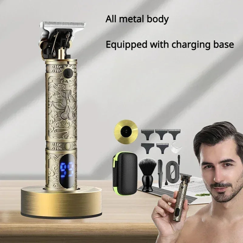 Hair Clipper for Men Resuxi LM-911 Hair Trimmer Retro Charging Pusher with Base  Hair Cutting Machine