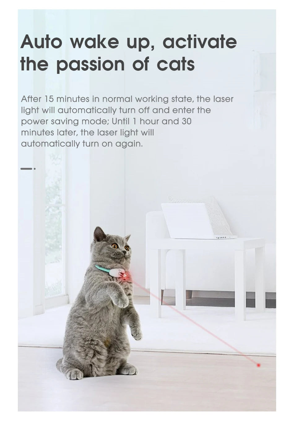 Automatic Cat Toy Smart Laser Teasing Cat Collar Electric USB Charging Kitten Amusing Toys Interactive Training Pet Items 2023