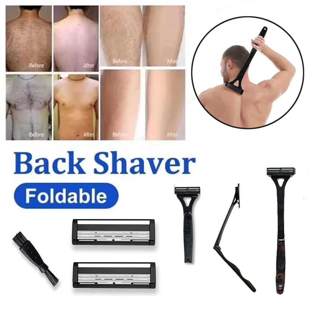 Razor Men Back Shaver Male Machine Hair Shaver Safety Long Handle Foldable Trimmer Body Leg Handle Removal Shaving Razor Tool