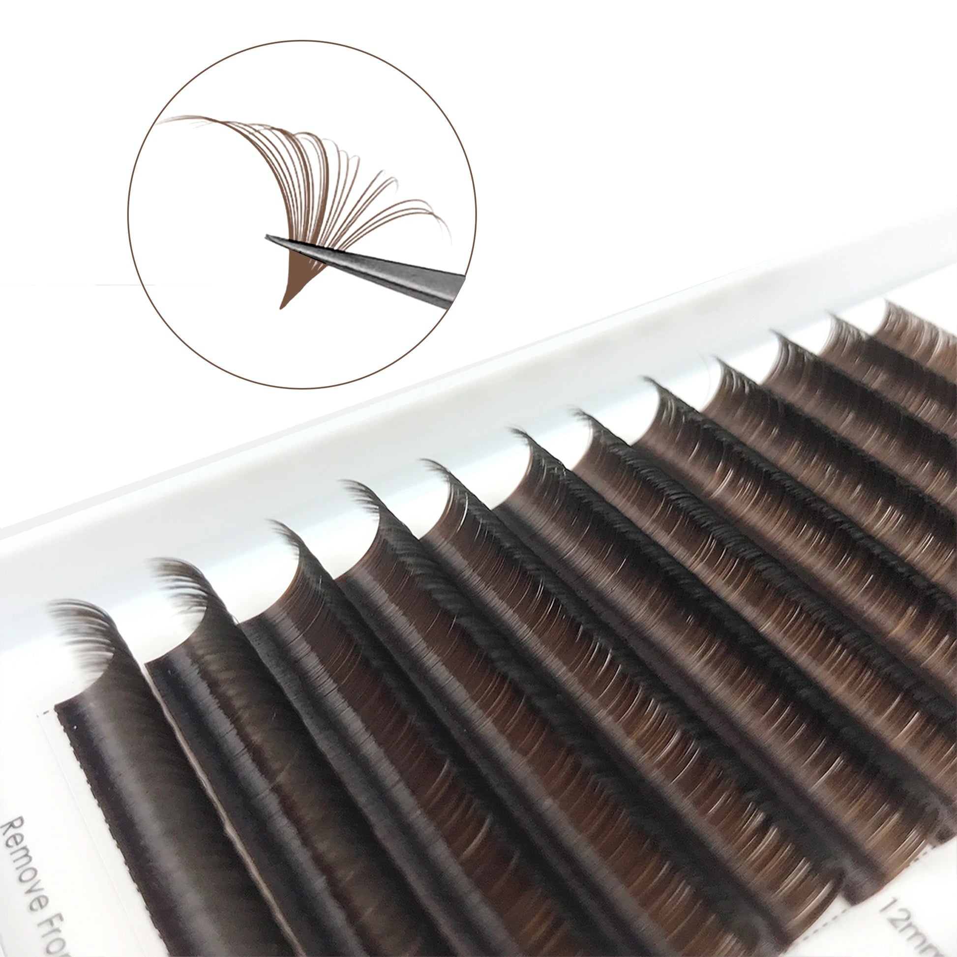 Dark Brown Easy fan Eyelash Extension Mix Mink Individual Ombre Eyelash Lashes High Quality Colorful Blooming Lashes Extension