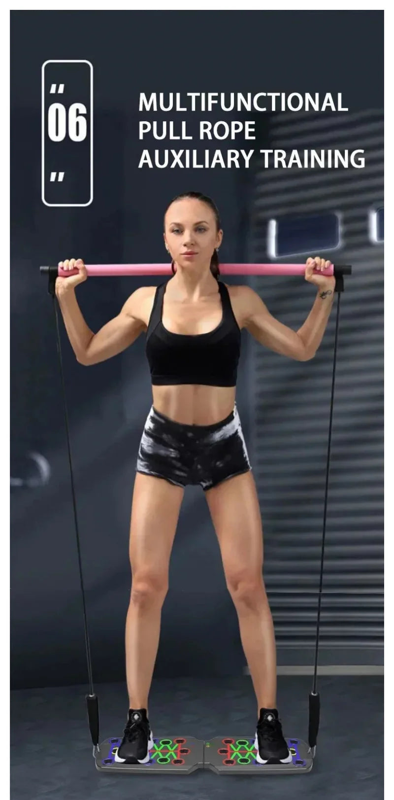 Multifunction push-up board kit with handle foldable fitness equipment for chest arm abdomen exercises Home gym training