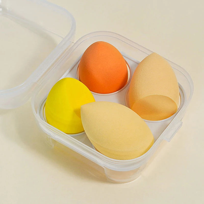 4pcs Makeup Sponge Powder Puff Dry and Wet Combined Beauty Cosmetic Ball Foundation Powder Puff Bevel Cut Make Up Sponge Tools