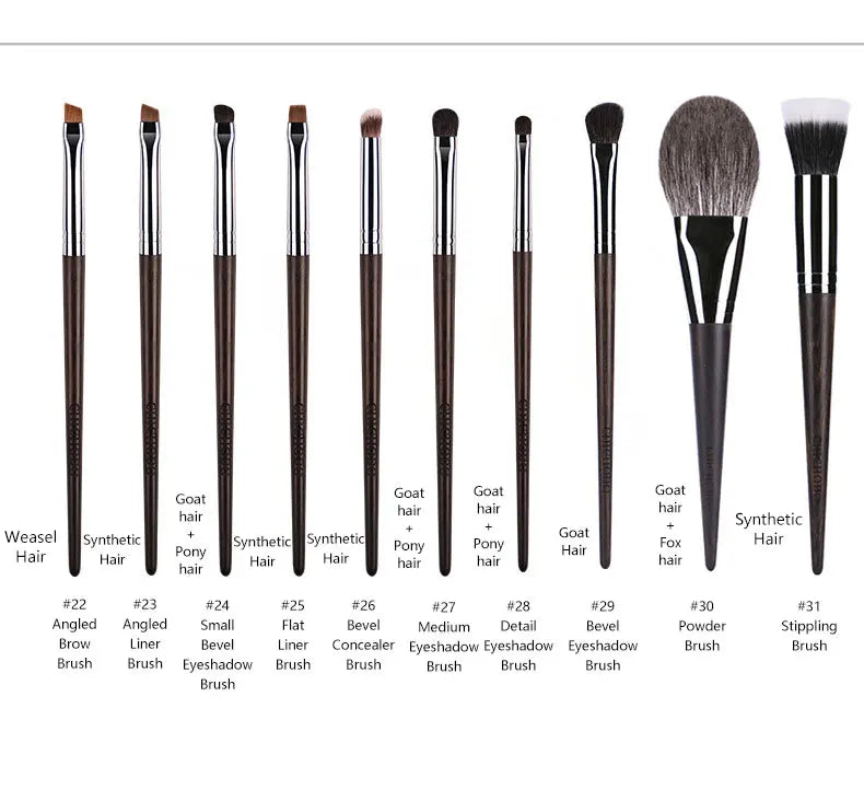 1pc High end Animal Hair Detail Eyeshadow Makeup brushes Highlight Make up brushes Eye Shadow Conceal Ebony Handle pencil beauty