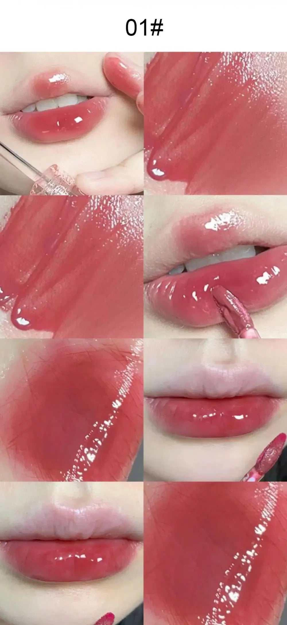 6pcs Set Cute Pink Lip Glaze Waterproof Liquid Lipstick Beauty Cosmetics Mirror Water Lip Gloss Lipgloss Gift Set Lips Makeup