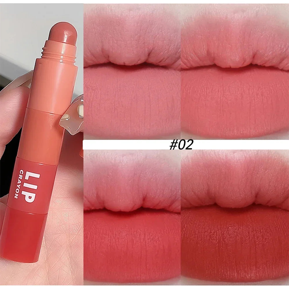Matte Lipstick Pen 4 Colors In 1 Nude Pink Matte Lip Gloss Waterproof Long Lasting Lipstick Pencil Lip Liner Pen Lip Makeup Set