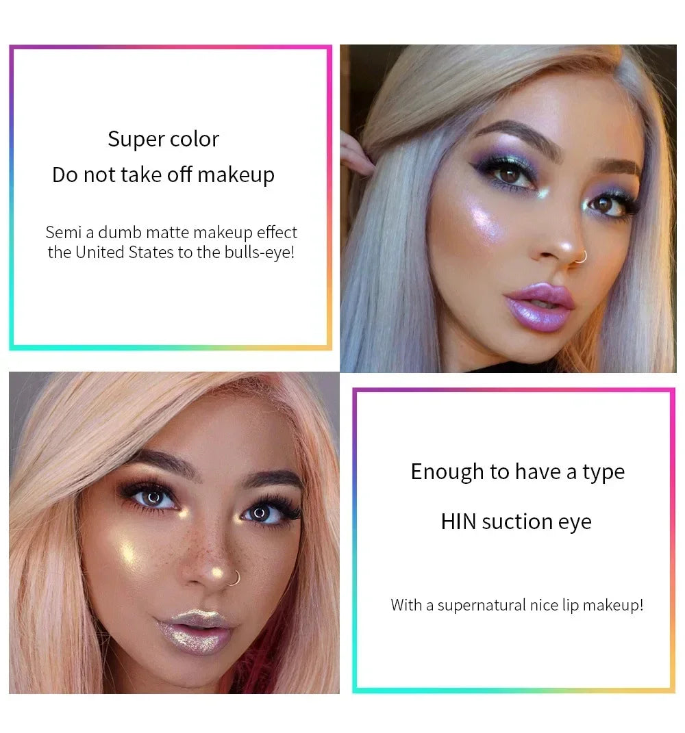 6 Colors Glitter Liquid Lip Gloss Tint Laser Holographic Lipstick Mermaid Glitter Lip Gloss Not Fading Lasting Lip Tint Cosmetic