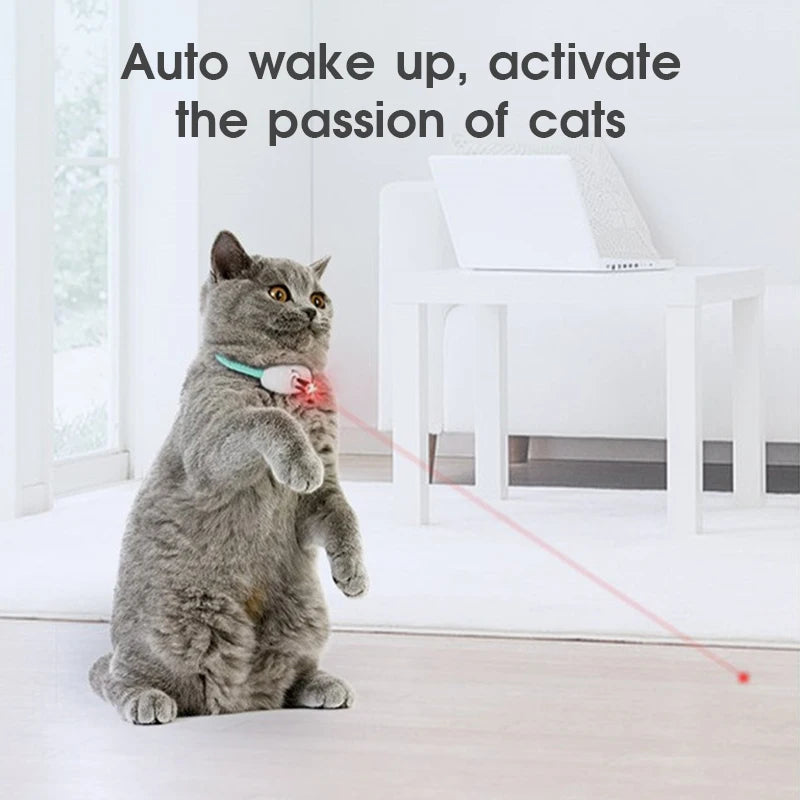 Automatic Cat Toy Smart Laser Teasing Cat Collar Electric USB Charging Kitten Amusing Toys Interactive Training Pet Items 2023