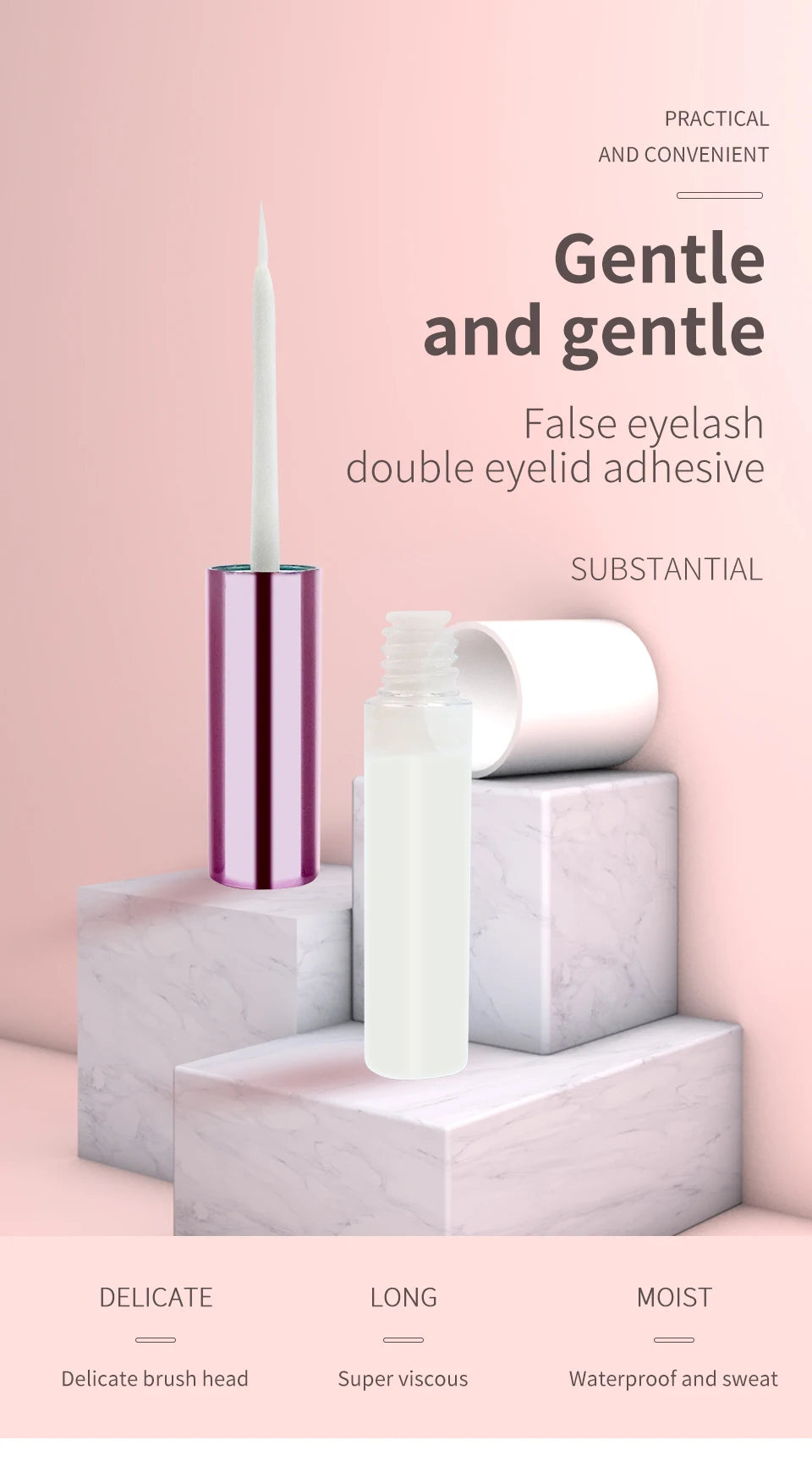 Eyelashes Glue Black & White Waterproof Lash Glue Cosmetics Tools for Mink Lashes