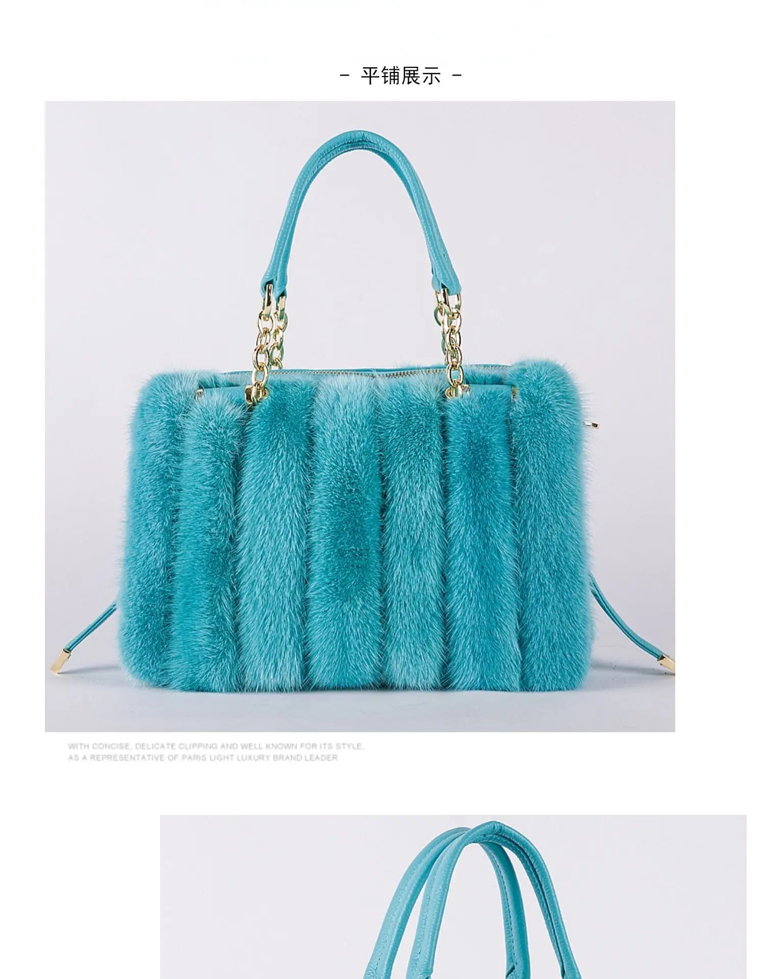 2021 New Mink Fur Bag Women Luxury Handbags Elegant Ladies Single Shoulder Bag Female Leather Solid Color Party Hand Bag