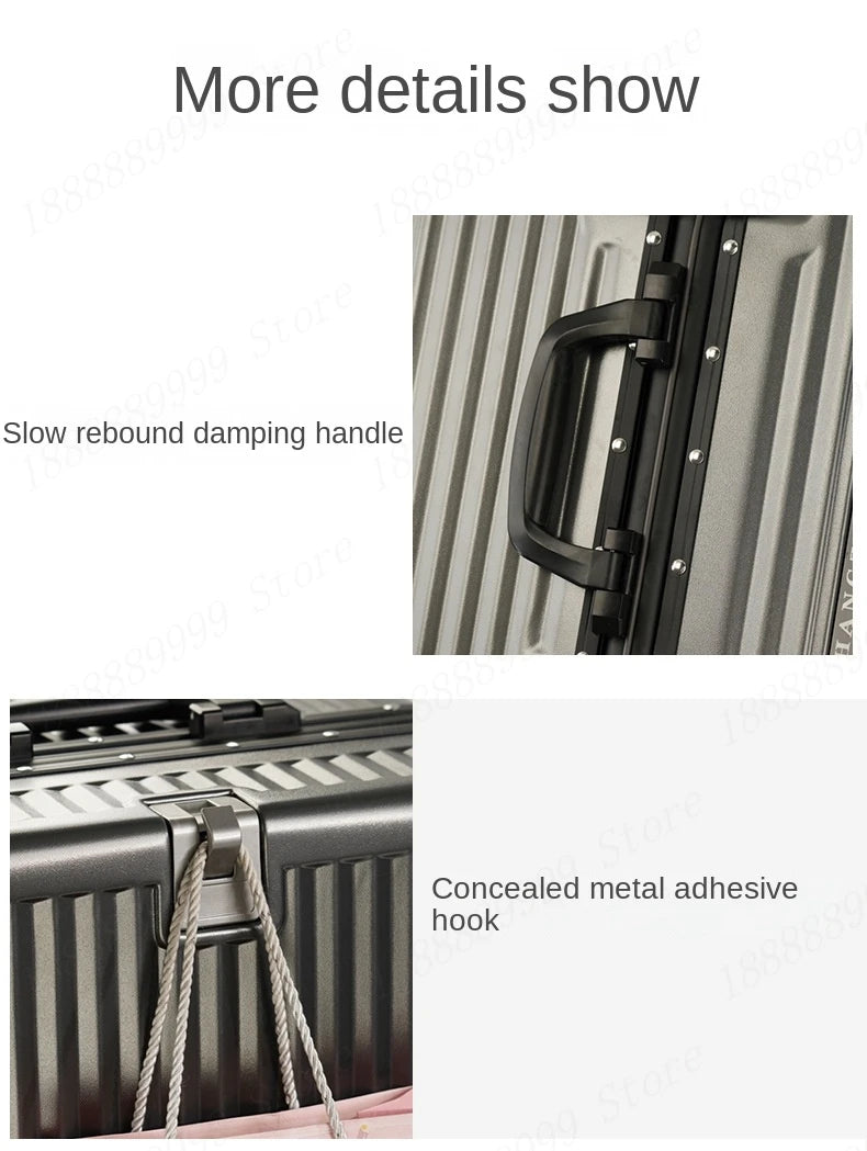 Large Capacity Luggage Aluminum Frame Suitcase Trolley Case PC TSA Lock Suitcases Travel Bags Oversized 24/26/28/30 inch