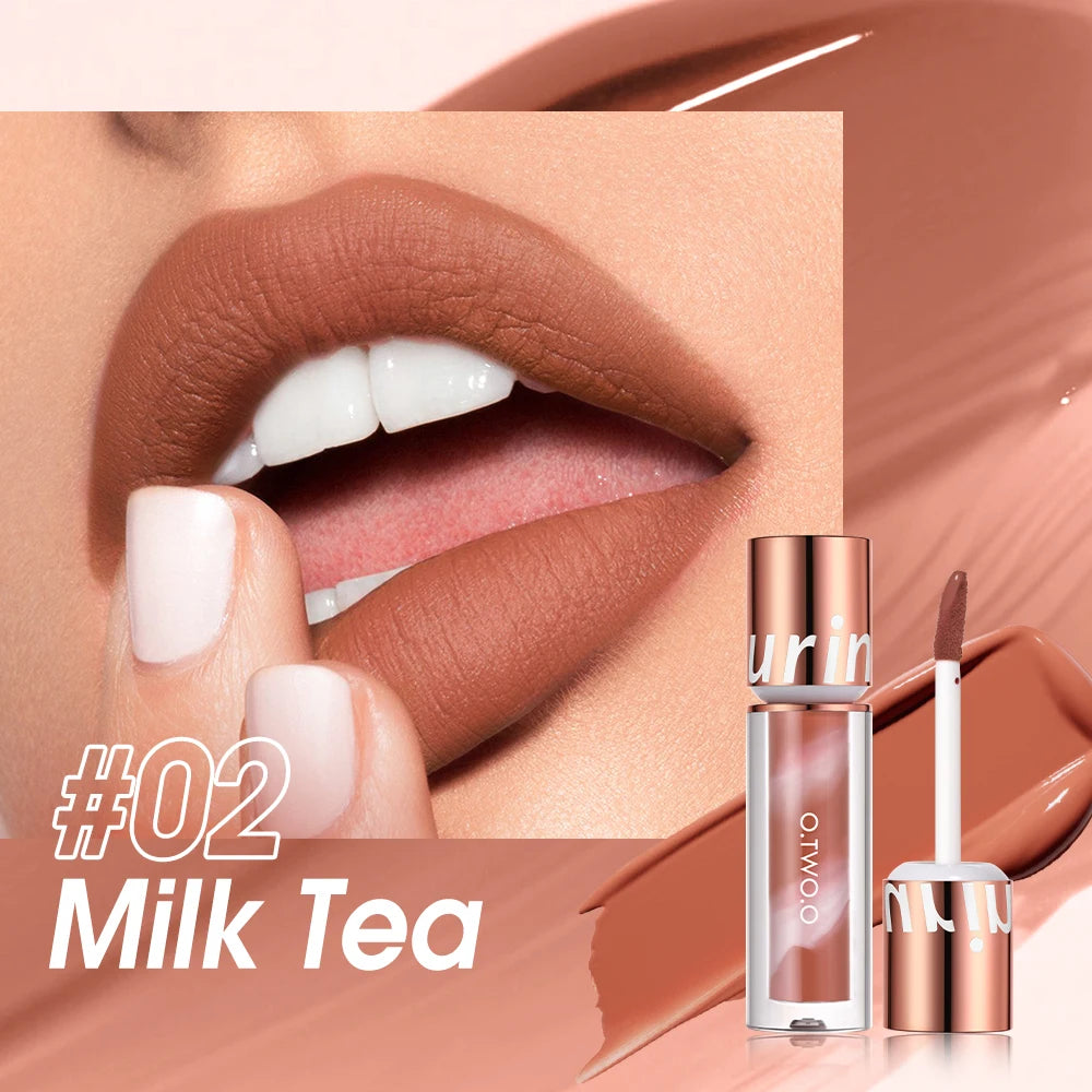 O.TWO.O Newest Lipstick Waterproof Makeup Lip gloss Rose Rouge Silk Liptint Matte Sexy Red Lip Stain Liquid Lipgloss