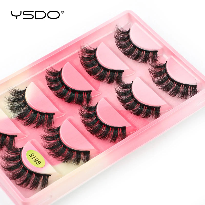 YSDO 5 pairs eyelashes makeup mink strip lashes dramatic eyelashes faux cils natural false eyelashes extension 3d mink eyelashes