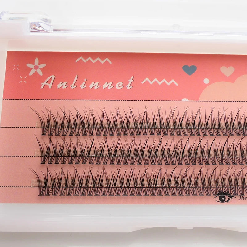 120 Clusters Fishtail Eyelashes Natural Grafted Eyelashes Professional Eyelash Extension Makeup A-Type Eyelashes Fairy Eyelashes