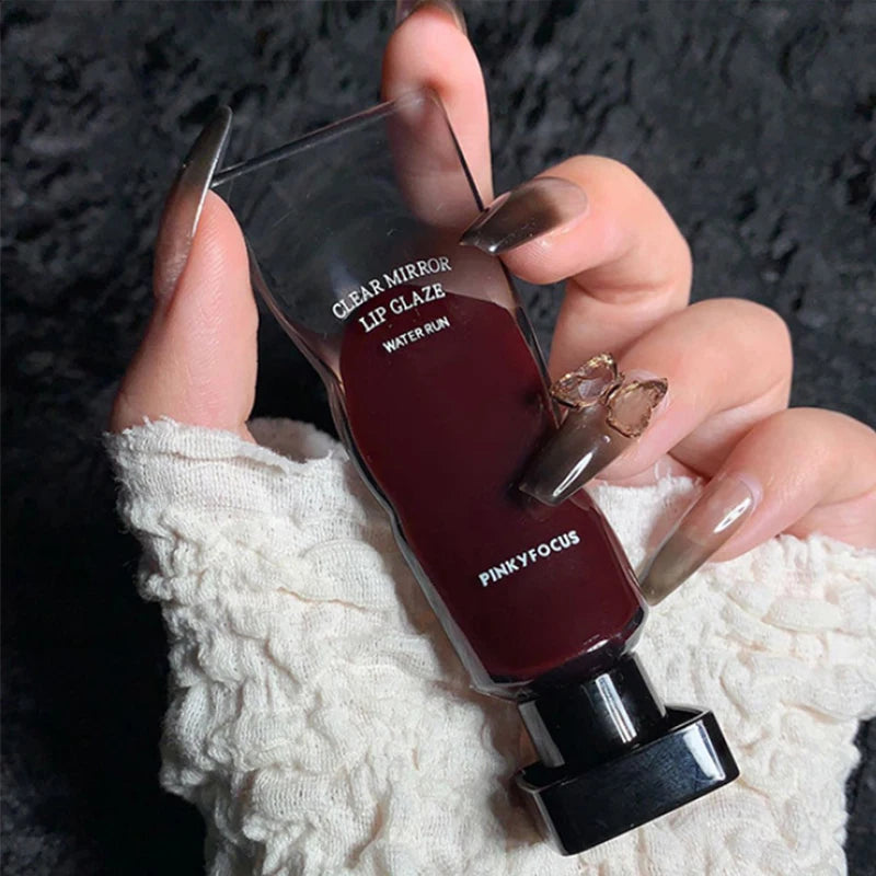 6 Colors Jelly Mirror Water Lip Gloss Transparent Glass Lip Glaze Waterproof Liquid Lipstick Nude Brown Clear Lip Tint Makeup