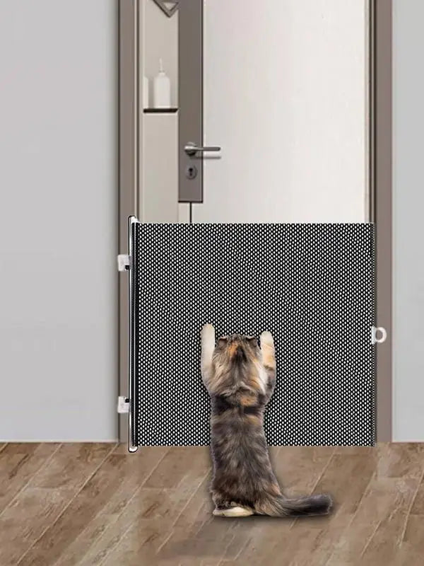 Dog Gate Retractable Pet Safety Gate Wide Pet Isolation Gate Indoor Mesh Fence for Dogs And kitten for Doorway Stairs Balcony