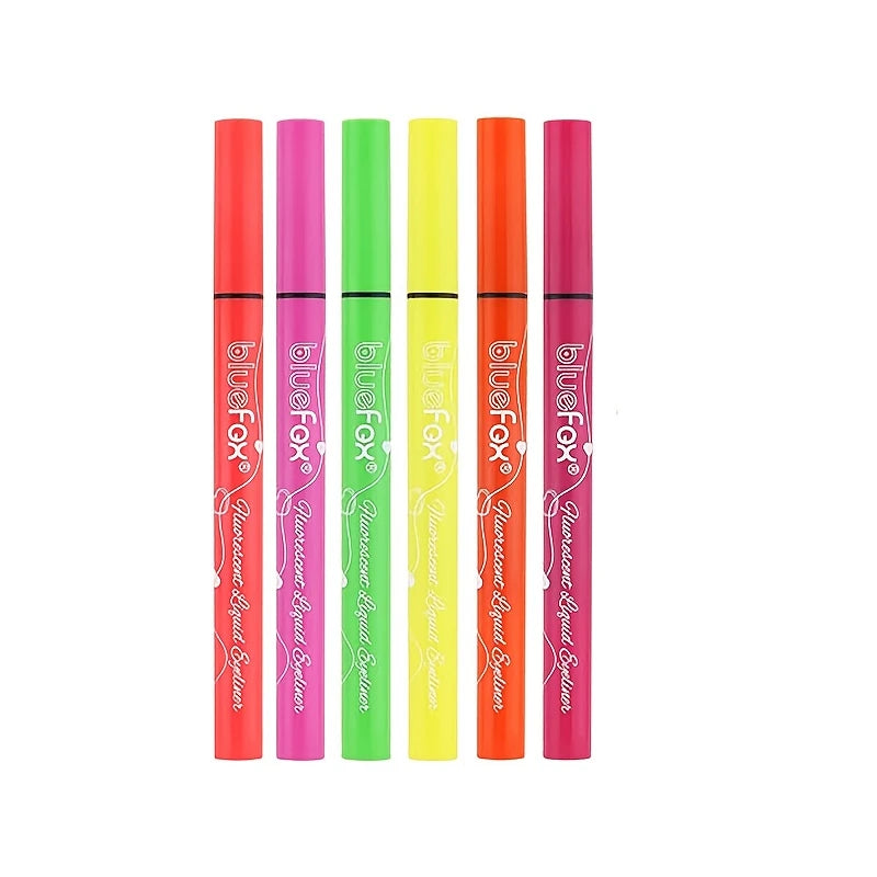 Glow In The Dark Face Paint Kit,6pcs Shimmer Glow Eyeliner set,UV Neon Face & Body Paint Sticks Marker Luminous Makeup for Music
