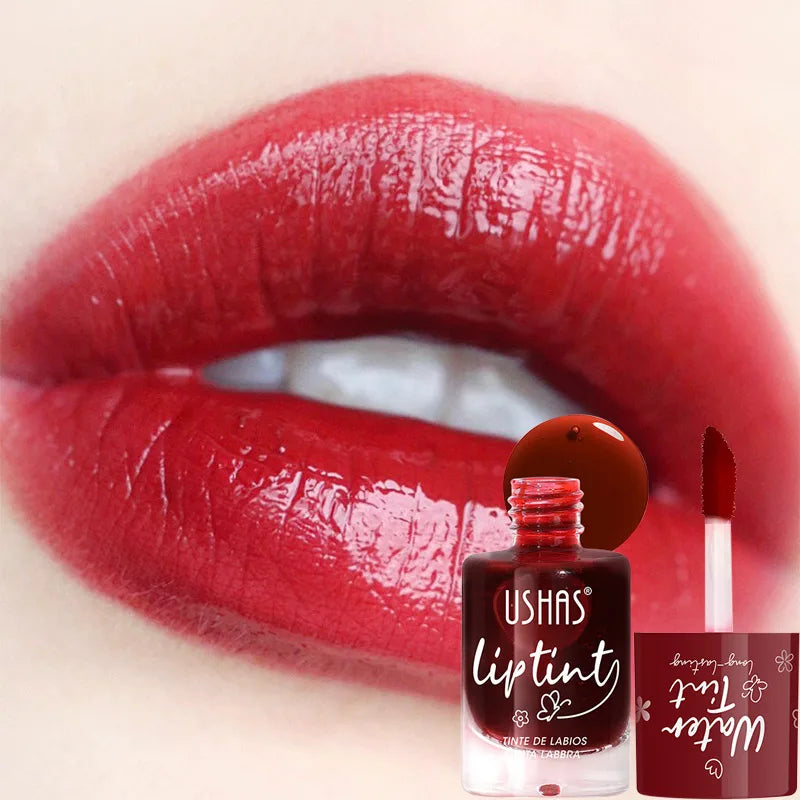 Hot Juice Red Lip Gloss Black Mirror Glass Water Light Clear Lip Glaze Waterproof Non Stick Liquid Lipstick Nude Lip Tint Makeup