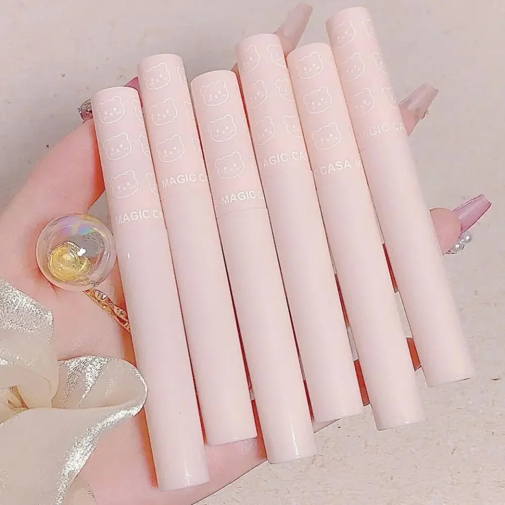 6pcs Set Cute Pink Lip Glaze Waterproof Liquid Lipstick Beauty Cosmetics Mirror Water Lip Gloss Lipgloss Gift Set Lips Makeup