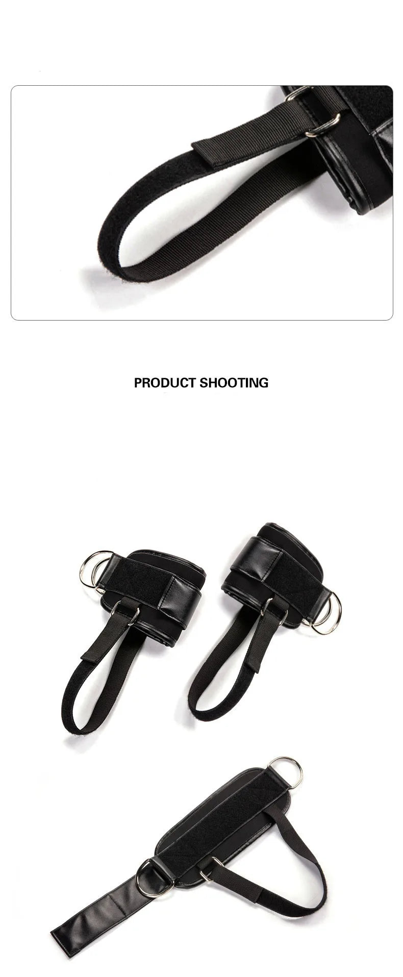 1Pair PU Padded Ankle Straps Ankle Straps for Cable Machines Double D-Ring Fitness Ankle Cuffs for Gym Workouts Leg Extensions
