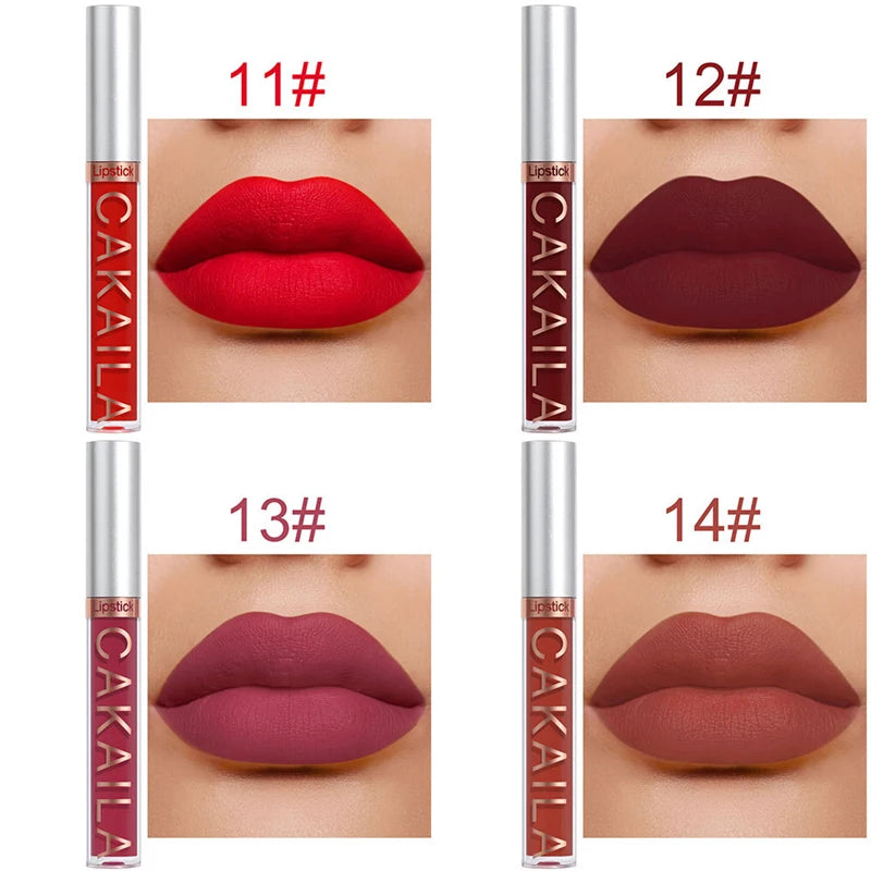 18 Colors Lipsticks Waterproof Sexy Matte Lip Gloss Women Makeup Long Lasting Red Pink Nude Liquid Lipstick Cosmetics