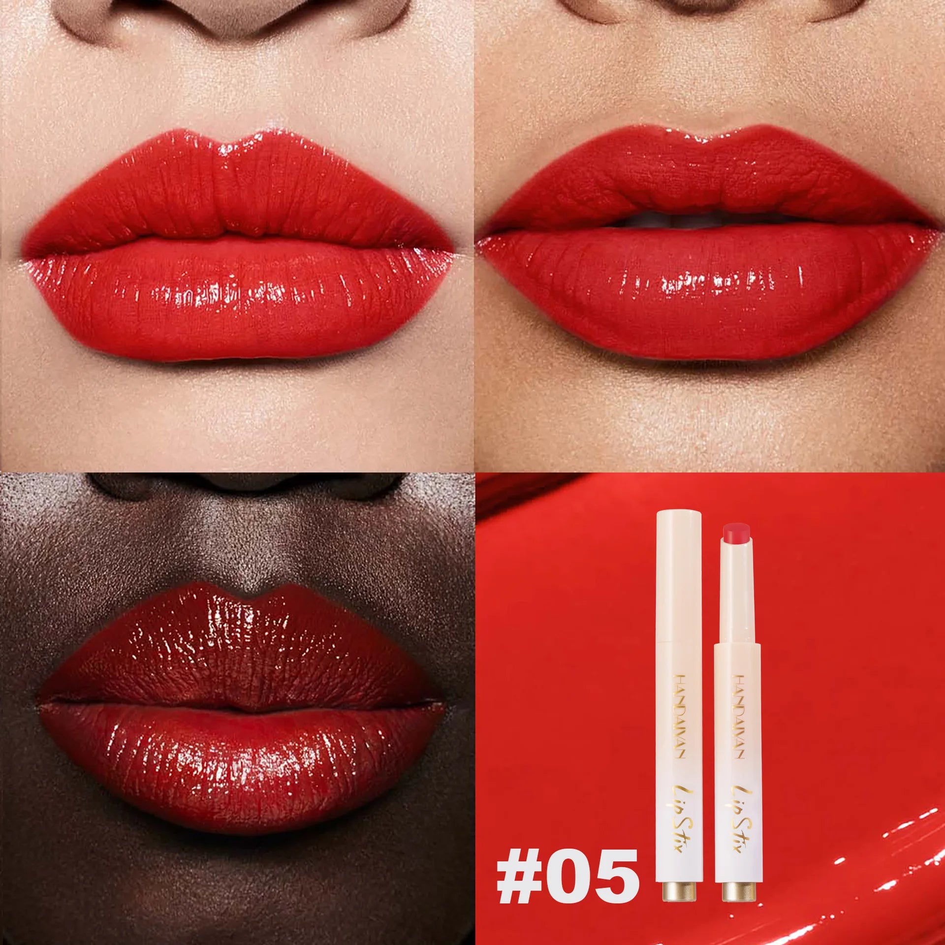 HANDAIYAN 8-color hydrating mirror color pressed lipstick pencil pearl long-lasting moisturizing hydrating lipstick pen