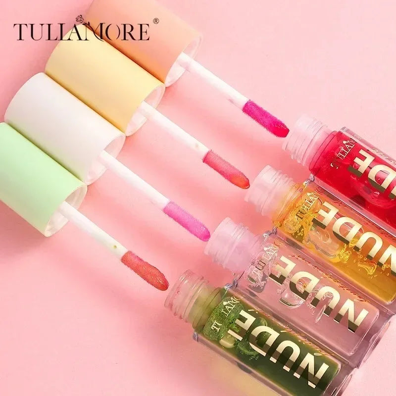 4 Colors Fruit Lip Oil Moisturizing Lip Plump Clear Hydrates And Shines Mirror Water Gloss Lip Glaze Liquid