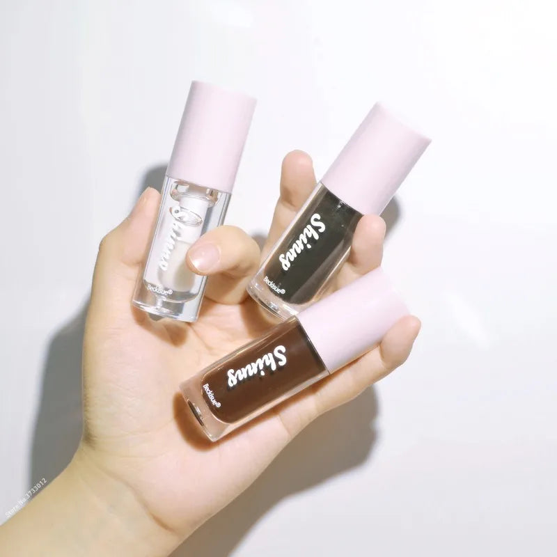 Translucent Black Sugar Lip Oil Water Gloss Jelly Mirror Lip Glaze Lipstick Lip Make Up Women Beauty Nonstick Cup  Lip Gloss