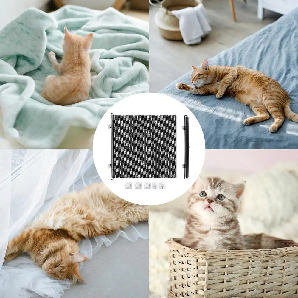 Dog Gate Retractable Pet Safety Gate Wide Pet Isolation Gate Indoor Mesh Fence for Dogs And kitten for Doorway Stairs Balcony
