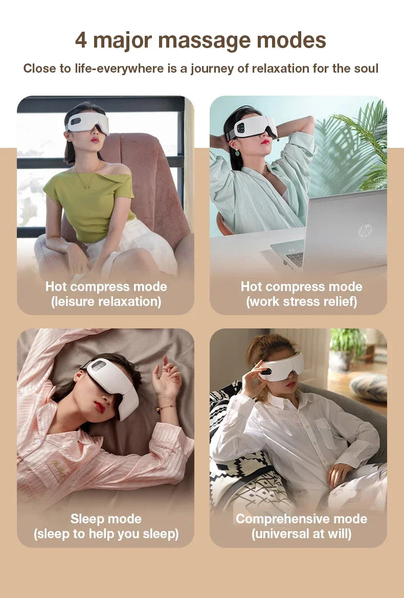 4D Eye Massager Smart Airbag Vibration Electric Eye Massage Instrument Eyes Care Glasses Beauty With Bluetooth Music Health Care