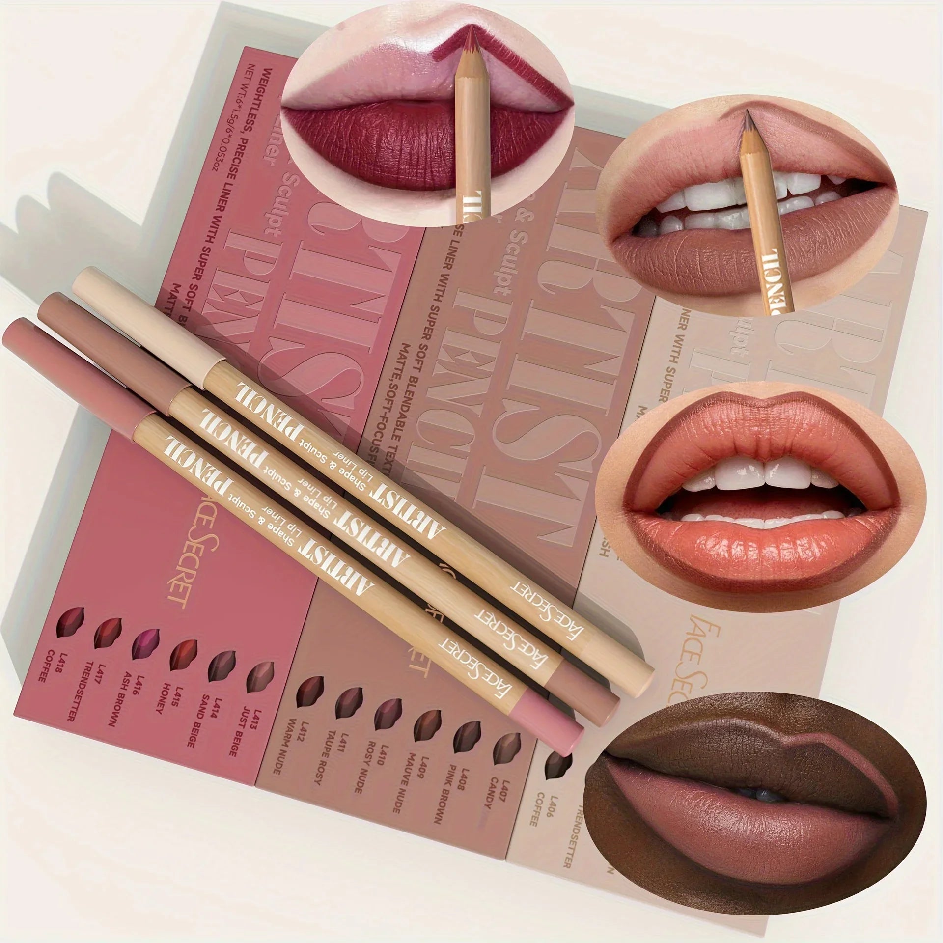 12Pcs/Set Nude Lip Liner Makeup Set - Natural and Long Lasting Waterproof Matte Lipliner Pen  Lip Liner for Everyday Makeup