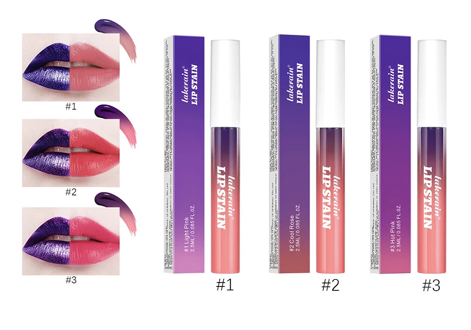 3 Colors Waterproof Peel-off Liquid Lipstick Lasting Moisturizer Lip Gloss No Fading Sexy Lip Gloss Tattoo Dyed Lip Cosmetics
