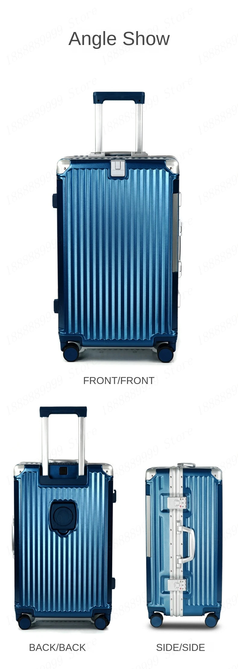 Large Capacity Luggage Aluminum Frame Suitcase Trolley Case PC TSA Lock Suitcases Travel Bags Oversized 24/26/28/30 inch