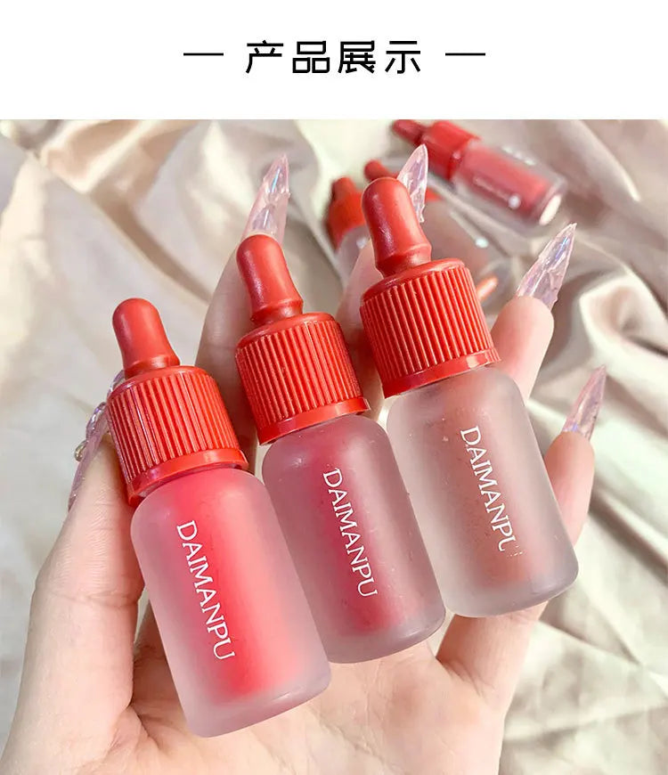 Dyeing Lip Gloss Matte Makeup Moisturizer Liquid Lipstick Waterproof Long Lasting Red Velvet Lip Tint Korean Make Up Cosmetic