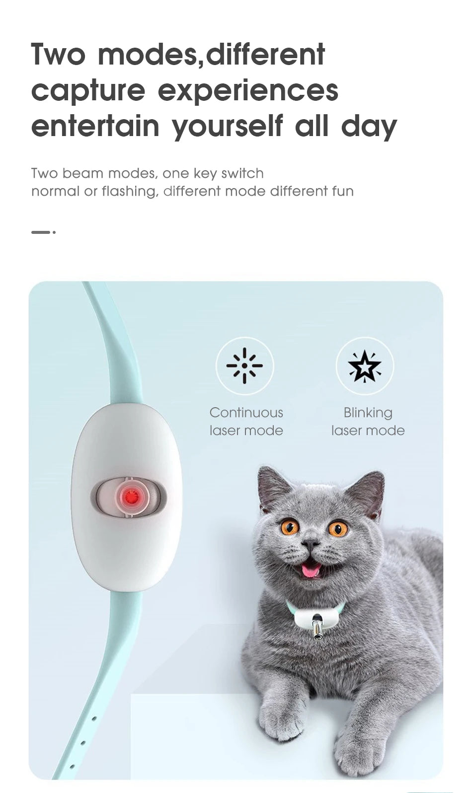Automatic Cat Toy Smart Laser Teasing Cat Collar Electric USB Charging Kitten Amusing Toys Interactive Training Pet Items 2023
