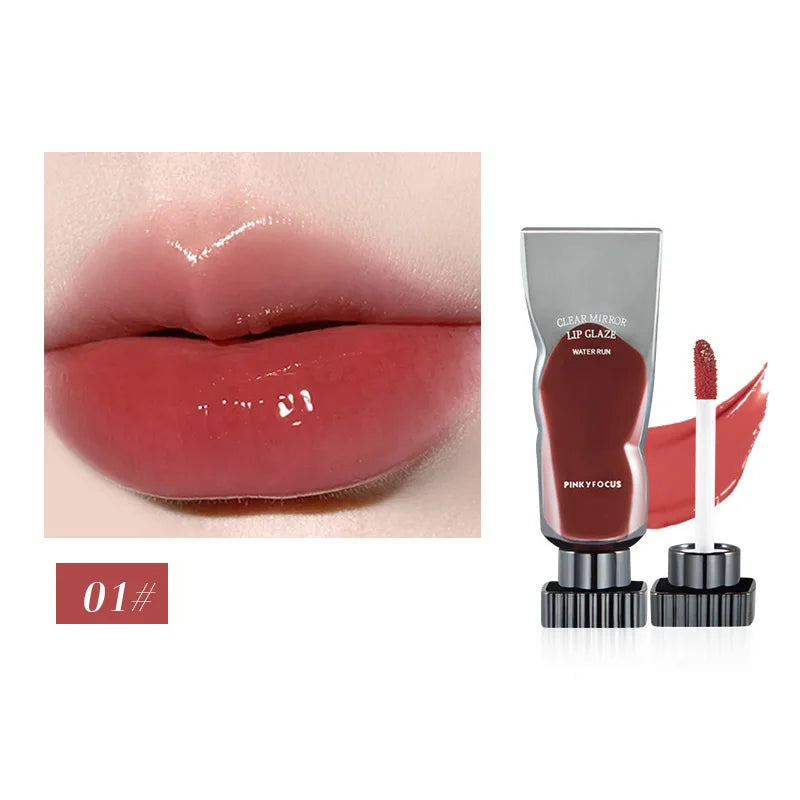 6 Colors Jelly Mirror Water Lip Gloss Transparent Glass Lip Glaze Waterproof Liquid Lipstick Nude Brown Clear Lip Tint Makeup