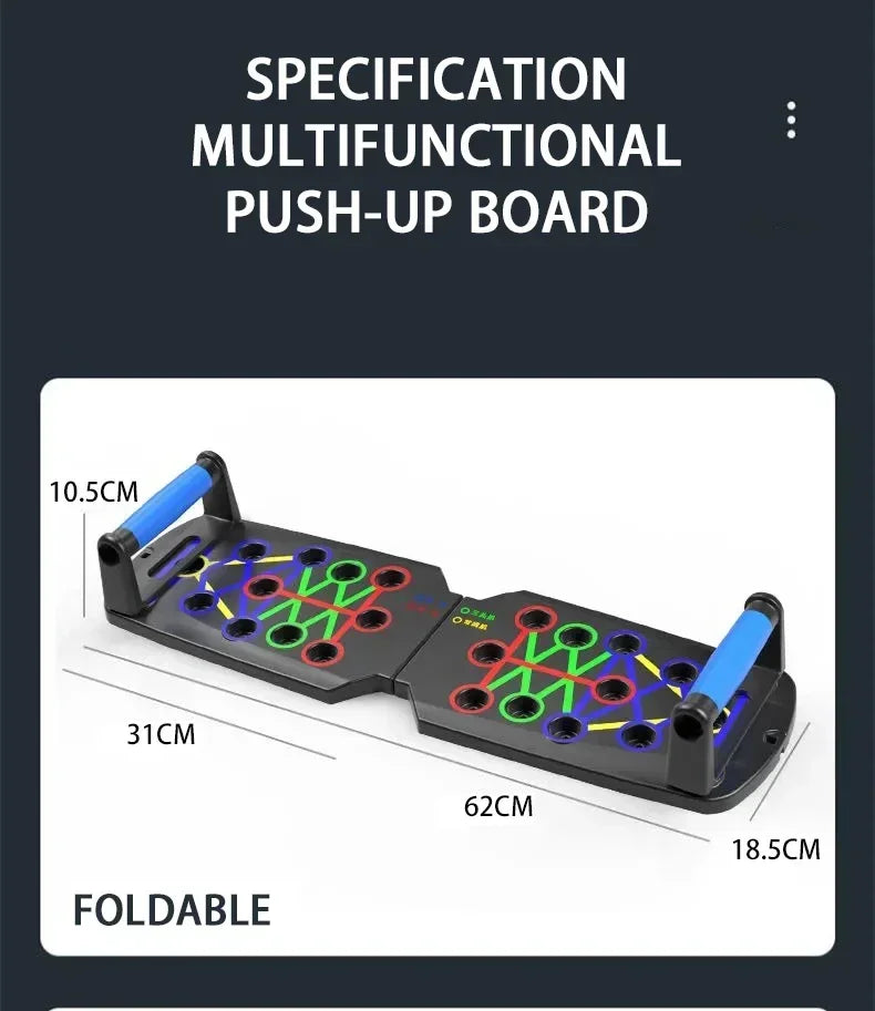 Multifunction push-up board kit with handle foldable fitness equipment for chest arm abdomen exercises Home gym training