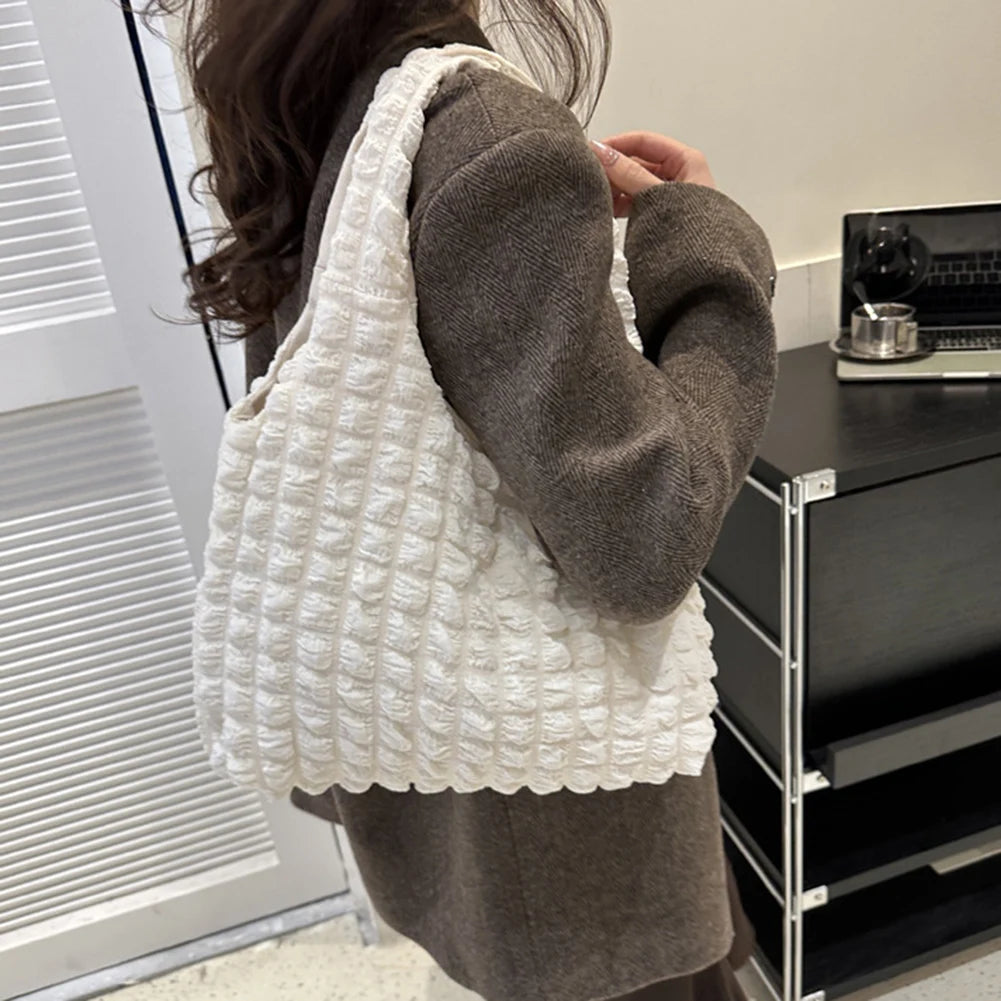 Elegant Handbag Pleated Cloud Bag Female Candy Color Large Capacity Shoulder Bag Handbags Shopping Girls Pouch Tote Bolsas