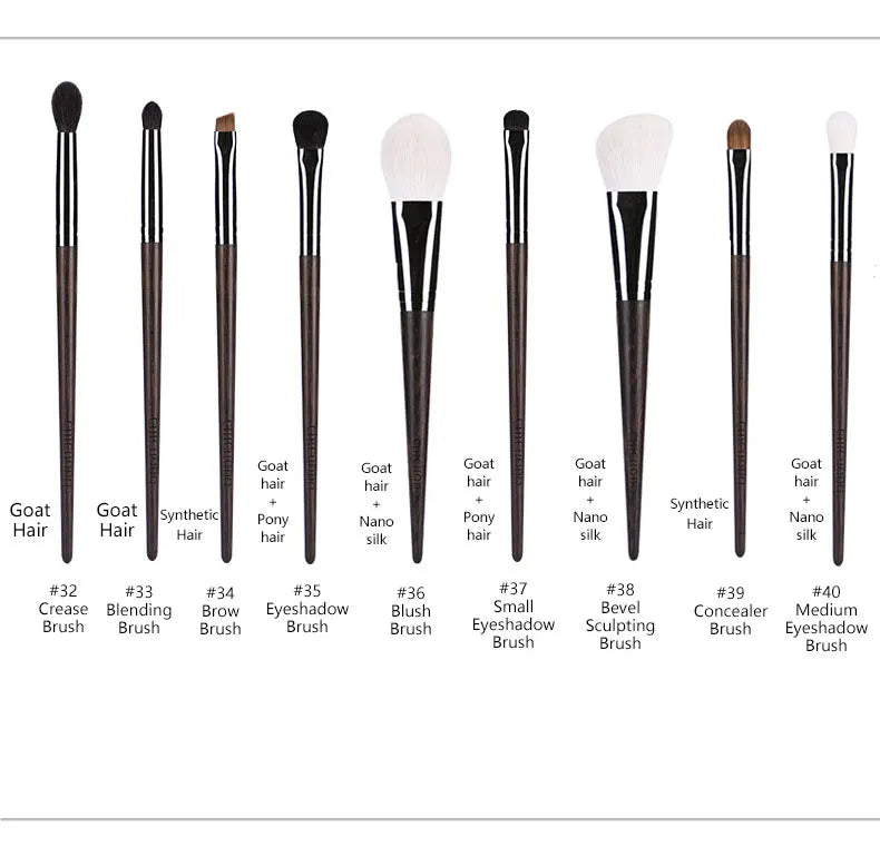1pc High end Animal Hair Detail Eyeshadow Makeup brushes Highlight Make up brushes Eye Shadow Conceal Ebony Handle pencil beauty