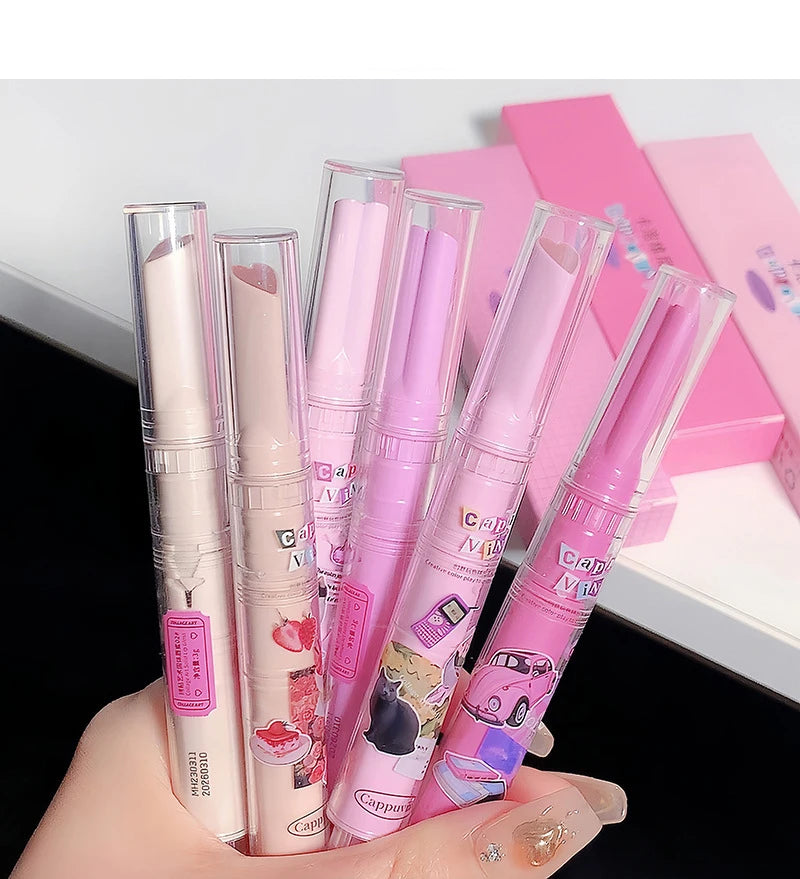CAPPUVINI Love Shape Lipstick Flower Jelly Water Lip Gloss Clear Light Hydrating Lip Tint Non-stick Cup Korea Cosmetic