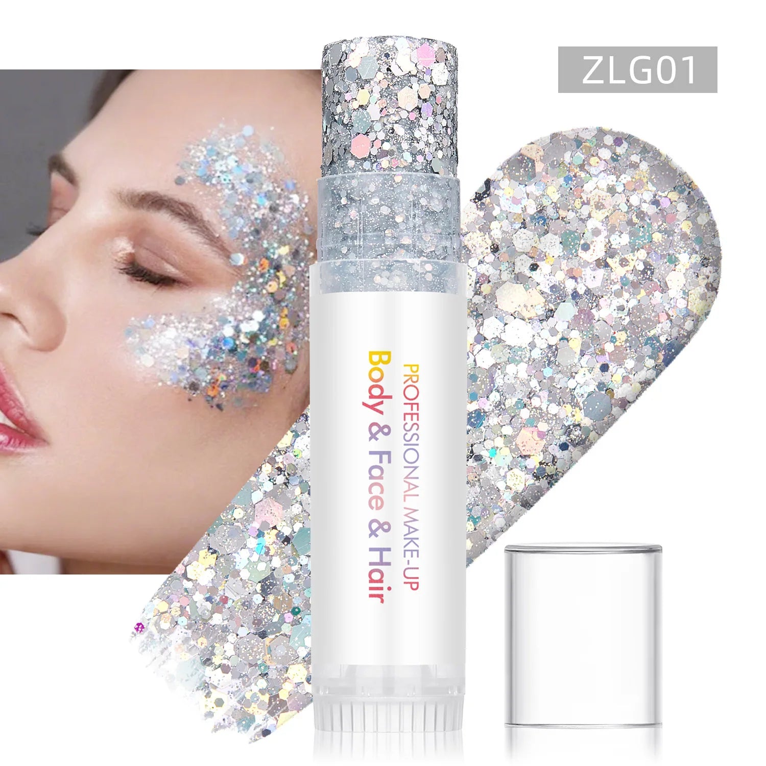New Body Glitter Stick Face Painting Sequins Gel Mermaid Chunky Glitter Glue for Carnival Hair Body Eye shadow Makeup