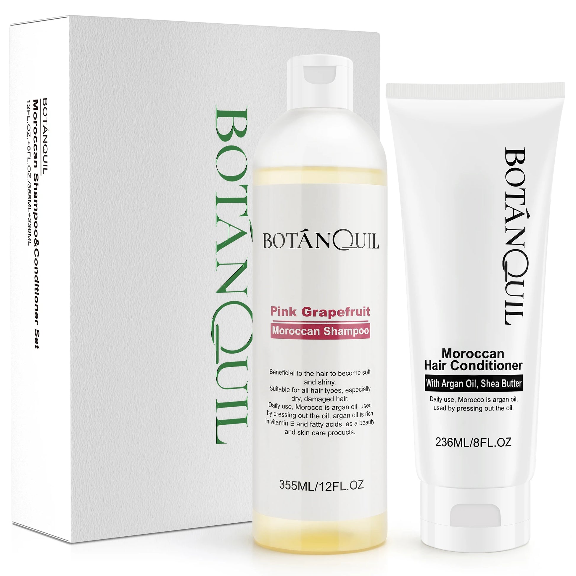 BOTÁNQUIL Moroccan Shampoo & Conditioner for Hair Care,Repairs Dry Damaged Permed and Colored Hair
