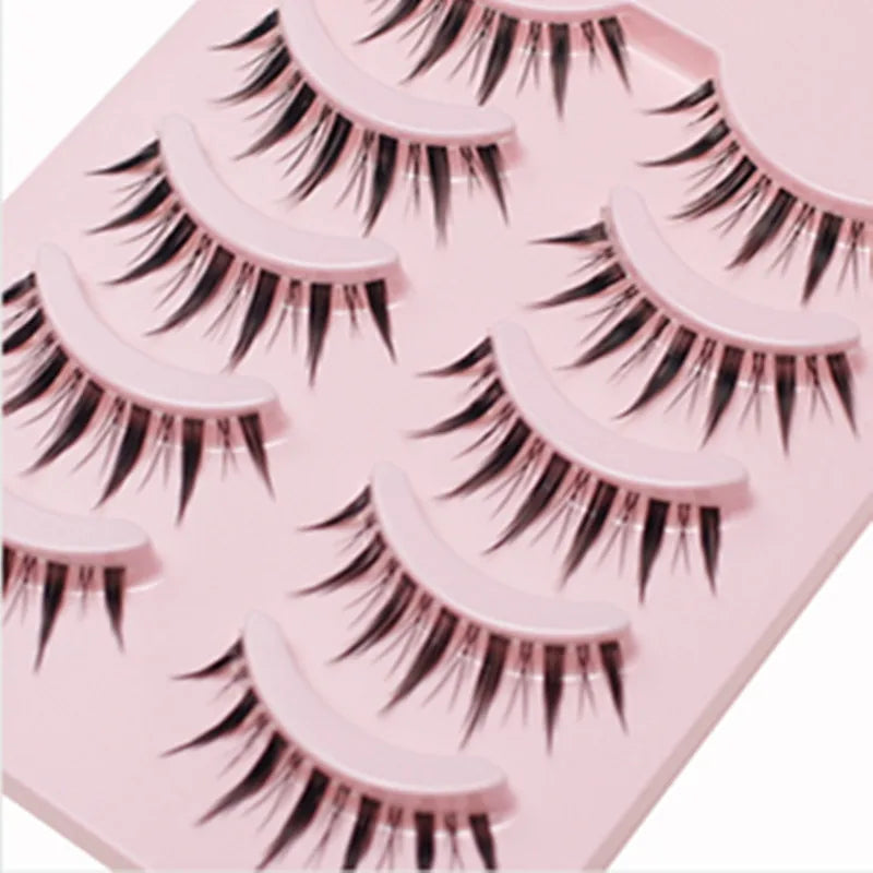 New 5 Pairs Manga Lashe Soft Natural Eyelashes Thick False Eyelashes Demon Eyelashes Daily Dating Makeup Eyelashes Lashes Wispy