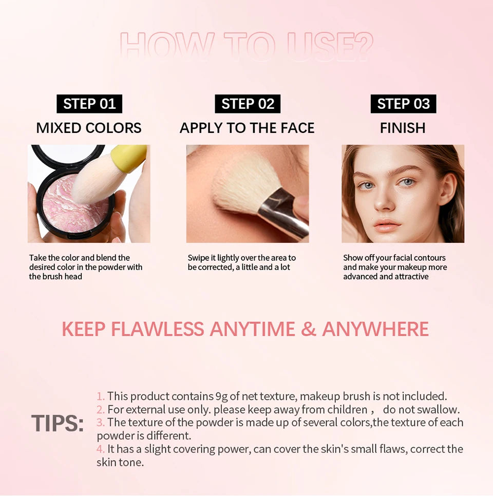 NEW YORK Baked Brighten Color Correcting Powder Foundation Fair Buildable Light to Medium Coverage Demi-Matte Natural Finish
