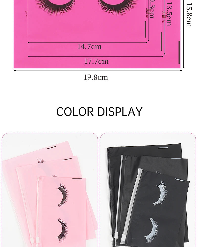 10pcs Eyelash Aftercare Bags With Zipper Toiletry Makeup Pouch Cosmetic Travel Beauty Tool Packaging Lash Extension Supplies