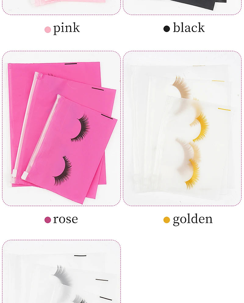10pcs Eyelash Aftercare Bags With Zipper Toiletry Makeup Pouch Cosmetic Travel Beauty Tool Packaging Lash Extension Supplies