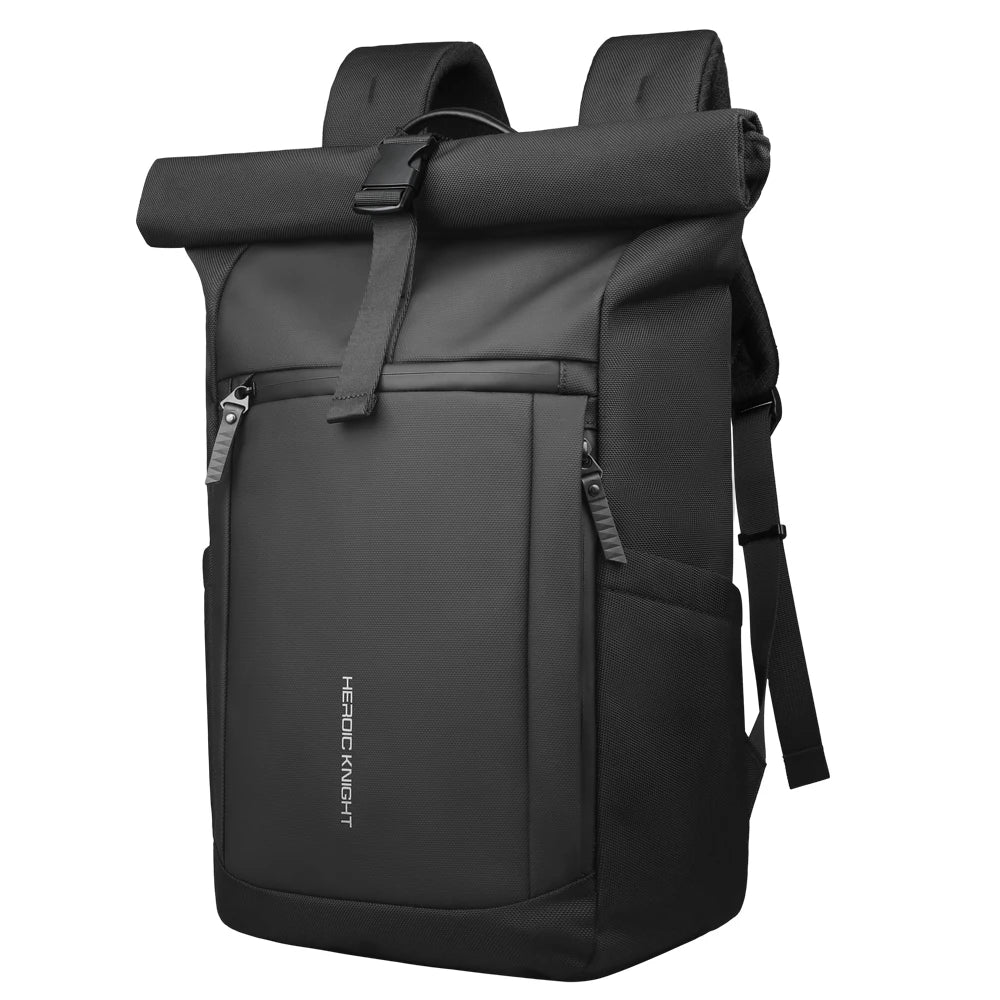 HK Business Roll Top Men's Backpack Large Capacity 15.6 Inch Laptop Bag Waterproof Hiking Travel Backpack Expandable School Bags